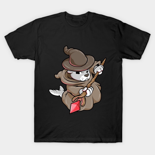 Seal as Magician with Magic wand T-Shirt by Markus Schnabel